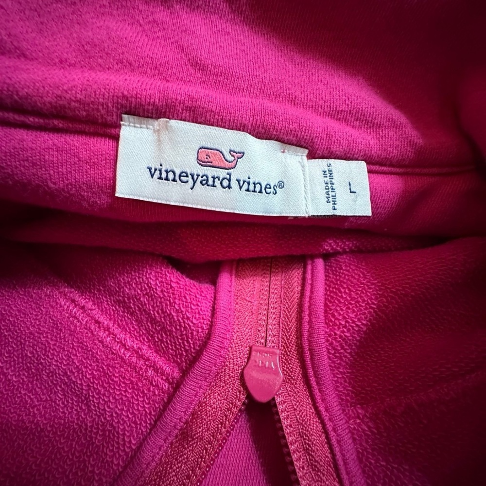 Vineyard Vines Pink Quarter-Zip Top size large - Picture 8 of 9